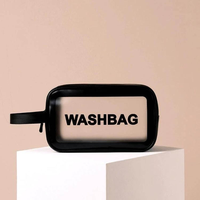 Frosted Translucent Waterproof Storage Bags 2 Pack For Travel - frosted washbag with zipper, translucent PVC, water and dust resistant, travel toiletries pouch