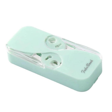 FukuBook Portable Mini Floss Box With Auto Opening And Closing For Daily Use compact mint TPR ABS one-handed travel dispenser holds up to 12 floss