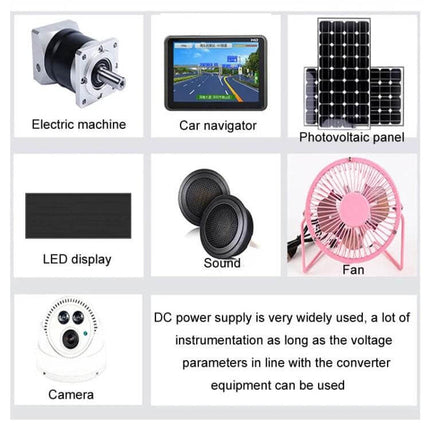 Fulree Ultra-Thin Vehicle DC Power Converter, 12V To Multiple Voltages powering car navigator, LED display, fan, camera, motor and photovoltaic panel in tight spaces