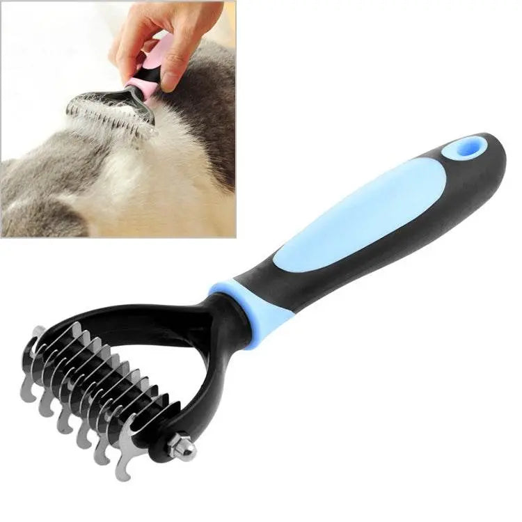 Fur Hair Grooming Shedding Tool Brush for Dog Cat Blue Pink 