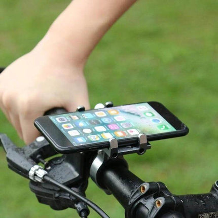 G-81 Bicycle Phone Mount 55-100mm Clamp for Navigation mounted on bike handlebar holding smartphone horizontally for on-ride navigation