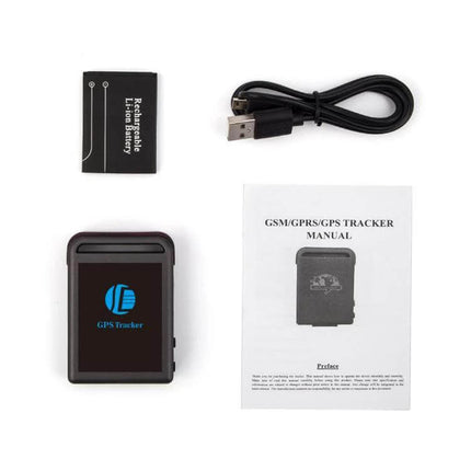 GPS Tracking Device for Monitoring Vehicles, Pets, and Children compact GSM GPS tracker with battery, USB cable and manual