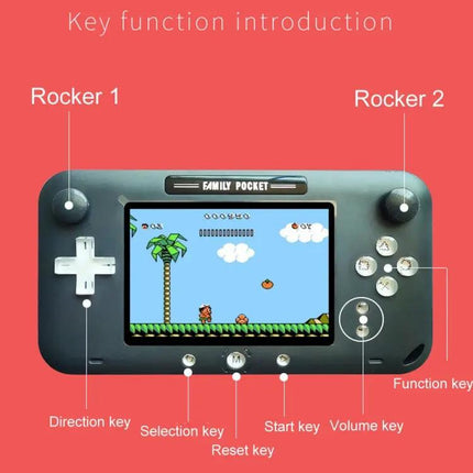 4 Inch Retro Handheld Game Player With 208 Built In Games