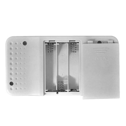 Portable Retro Handheld Game Console with Built-in Classic Games showing open battery compartment and removable cover
