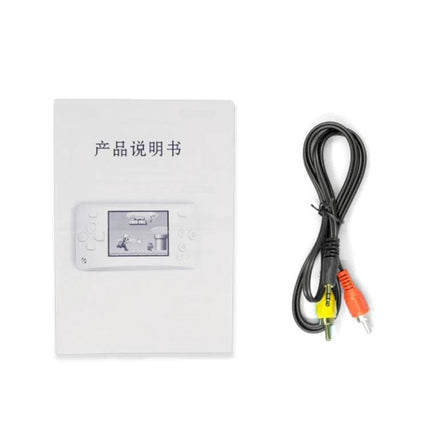 Portable Retro Handheld Game Console with Built-in Classic Games user manual and AV connection cable accessory