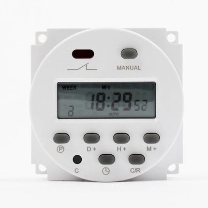 Digital LCD Timer Switch for Daily Scheduling Programs - white programmable weekly timer with LCD display and control buttons