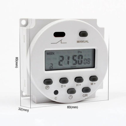 Digital LCD Timer Switch for Daily Scheduling Programs - white programmable LCD timer for lights and appliances