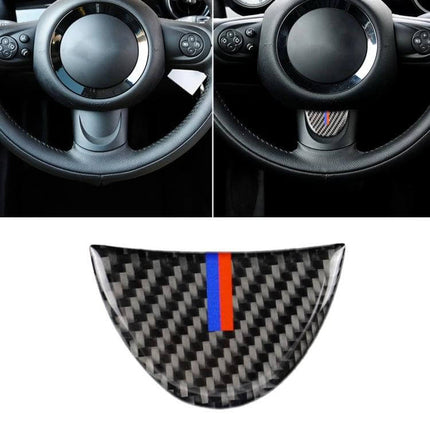 Carbon Fiber Decorative Sticker for BMW Mini Steering Wheel in Red and Blue - carbon fiber trim accent for Mini steering wheel lower spoke