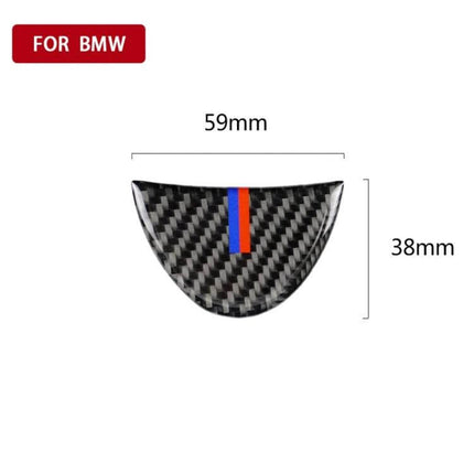 Carbon Fiber Decorative Sticker for BMW Mini Steering Wheel in Red and Blue - carbon fiber trim piece 59x38mm with red and blue stripe