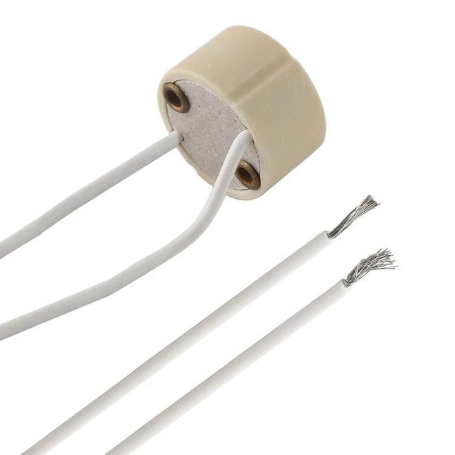 GU10 Ceramic Lamp Holder Socket Adapter 12 cm Cable white ceramic GU10 socket with 12 cm wires for LED CFL Halogen retrofit