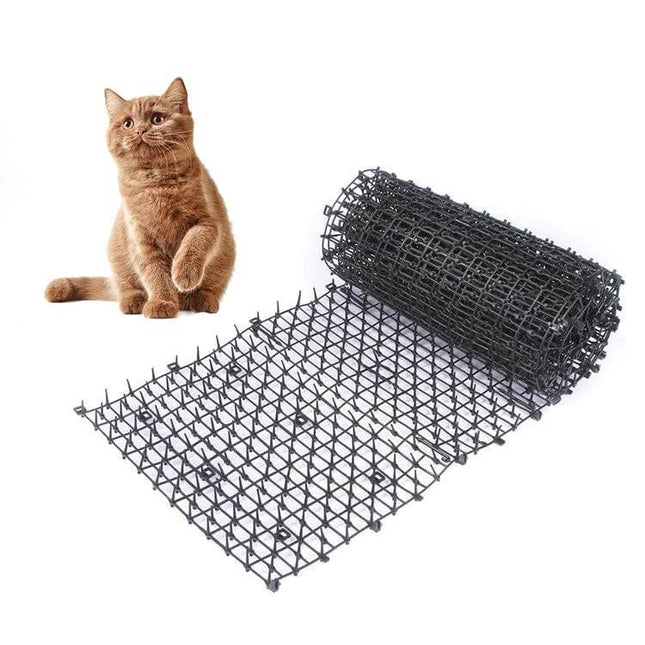 Garden Flower Anti Cat Net For Garden Use Size S 49x13 cm - lightweight plastic mesh roll with spikes to deter cats from flower beds