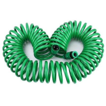 Garden Watering Telescopic Hose 30m With Connector green coiled spiral hose with quick connector for lawns and flower beds