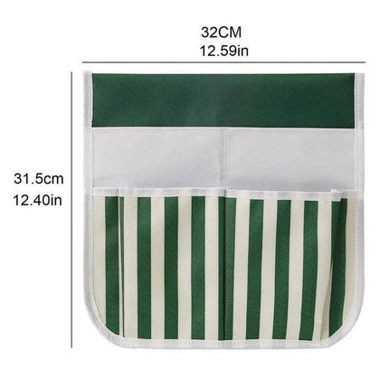Gardening Bench Cart Tool Storage Bag Blue White Stripe - waterproof 600D Oxford cloth pocket for trowels shears gloves, 32x31.5cm compact