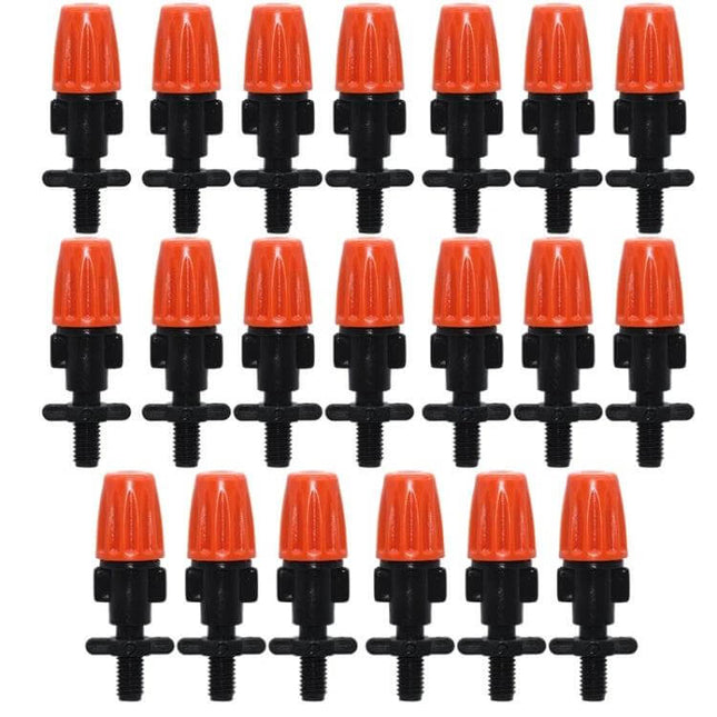 Gardening Drip Irrigation Accessories Orange Spray Head - pack of small adjustable orange micro-spray emitters for pots, seedling trays and greenhouses