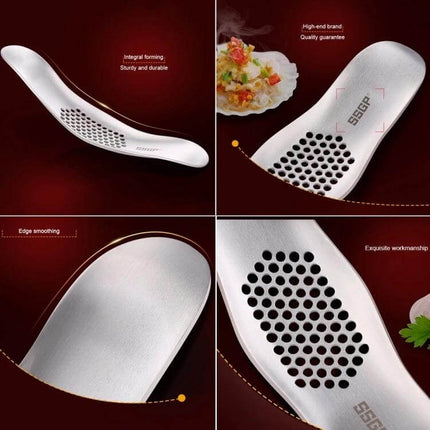 Garlic Press Stainless Steel For Everyday Garlic Crushing ergonomic 304 stainless steel curved design for quick garlic paste