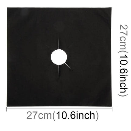 Gas Furnace Surface Stovetop Protective Pad 27x27cm black reusable heat-resistant fibre stovetop mat with center cutout for pot placement