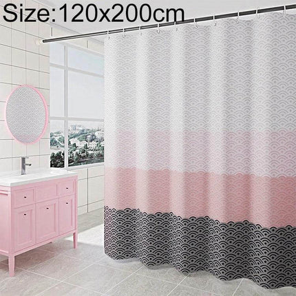 Geometric Shower Curtain 180x200 cm for Everyday Bath in pink gray geometric pattern polyester, water-repellent mildew-resistant, fits standard 180 x 200 cm stalls