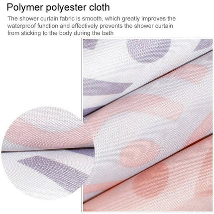 Geometric Shower Curtain 180x200 cm for Everyday Bath soft polyester fabric close-up showing water-repellent geometric pattern and textured weave