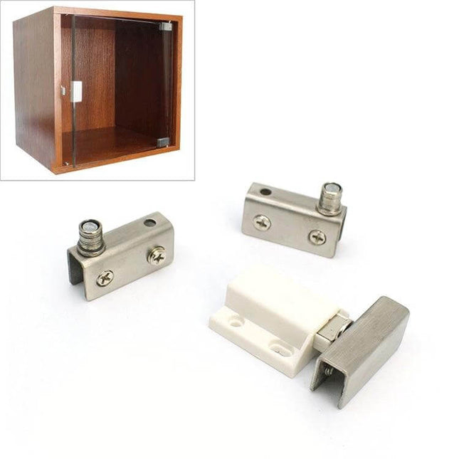 Glass Clip Door Hinge For Single Exhibition Cabinet brushed stainless steel clip-on hinge for 5–8mm glass display cabinet