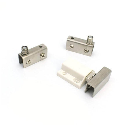 Glass Clip Door Hinge For Single Exhibition Cabinet - brushed stainless steel clip-on hinge for 5–8mm glass display cabinets