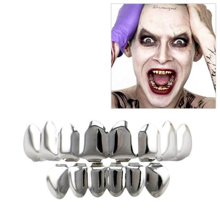 Gold Tooth Set With Real Gold Plating For Hip Hop And Cosplay - metallic gold grille for cosplay, stage, Halloween, unisex bold smile accessory