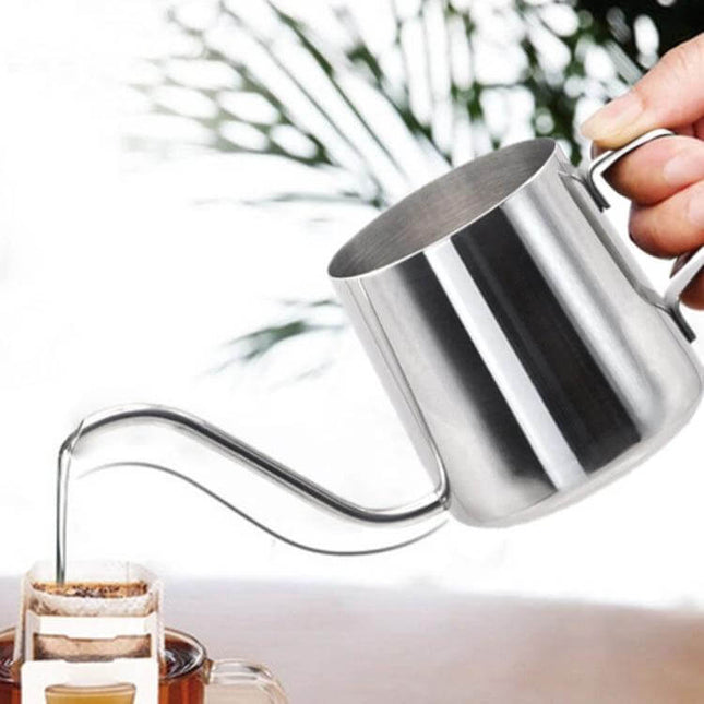Gooseneck Hand Drip Coffee Pot 250ml For Pour-Over Brewing stainless steel pour-over kettle with slender spout and ergonomic handle