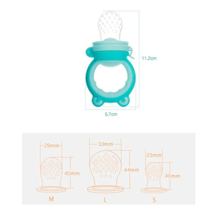 Baby Fruit And Veggie Bite Bag Green For Easy Self Feeding - green silicone self-feeding baby feeder with ergonomic non-slip ring and dust cover