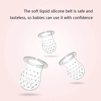 Baby Fruit And Veggie Bite Bag Green For Easy Self Feeding soft silicone belt ergonomic non-slip ring handle with sealed dust cover
