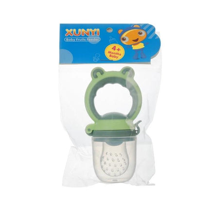 Baby Fruit And Veggie Bite Bag Green For Easy Self Feeding - green silicone handle with sealed dust cover for babies 4+ months