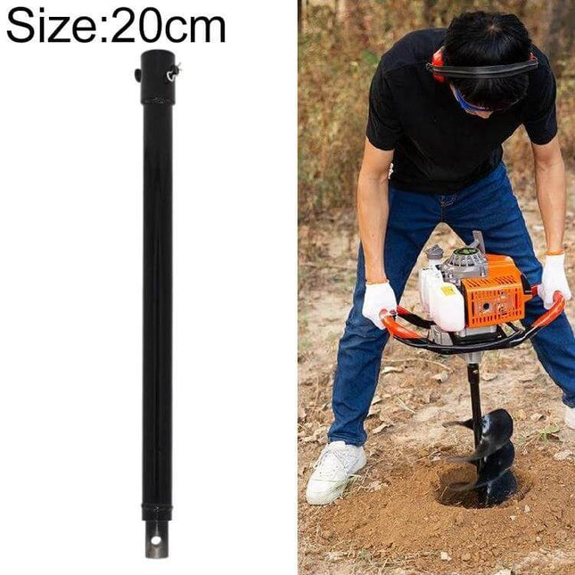 Ground Drill Bit Extension Rod For Planting Machines 60cm metal extension rod shown next to operator using auger for deep planting