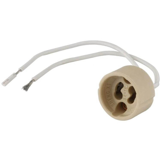 GU10 Ceramic Lamp Holder Socket Adapter 12 cm Cable beige ceramic GU10 socket with 12 cm wires for retrofit lighting