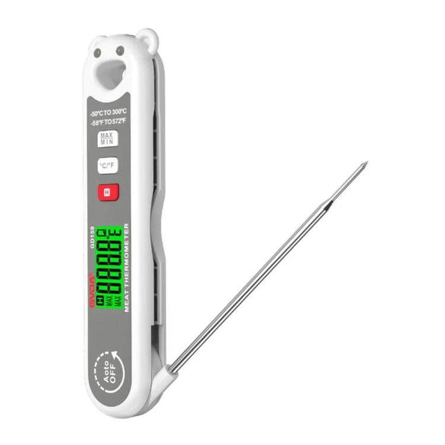 GVDA Foldable Digital Thermometer For Food Pocket Sized - white folding probe kitchen thermometer with digital display