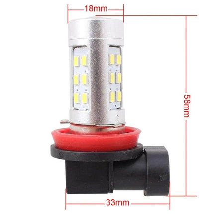 H11 Front Fog Light Bulbs 2 Pack White For Cars Everyday Replacement - LED H11 bulb 58mm high 18mm top, plug-and-play low-power fog lamp