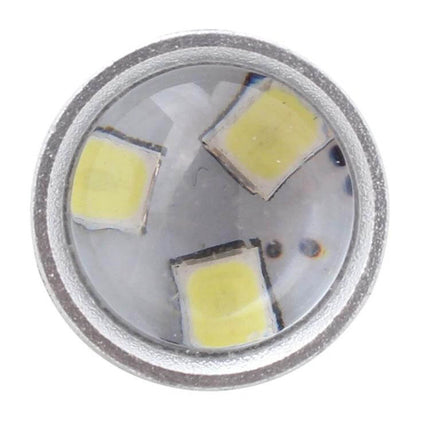 H11 Front Fog Light Bulbs 2 Pack White For Cars Everyday Replacement close-up of LED bulb face showing three chips, white light, plug-and-play car fog lamp