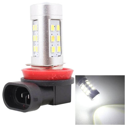 H11 Front Fog Light Bulbs 2 Pack White For Cars Everyday Replacement LED H11 bulb close-up showing plug-and-play connector and white light