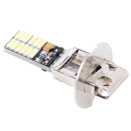 H3 Car Clearance Lights White LED For Exterior Use compact LED bulb showing SMD chips and metal H3 base for vehicle exterior lighting