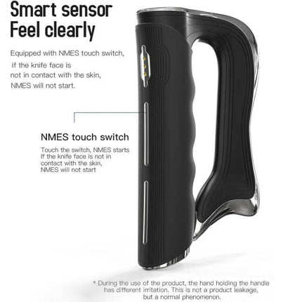 Electric Neck Massager With Vibration For Neck Muscles - black ergonomic NMES touch switch device for neck relief, adjustable vibration and micro-current