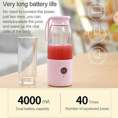 Portable USB Rechargeable Juicer & Blender with Fruit Squeeze Function