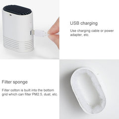 Portable HE-K001 USB Rechargeable Ion Air Purifier for Household Use - Hanging Neck Design with Formaldehyde Removal