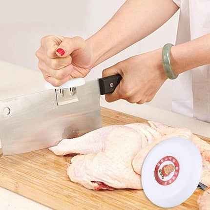 Creative MEIYA Cutting Booster Knife Cap For Safe Hard Food Cutting - hand guard on chicken, ABS cap with stainless plate for safe slicing