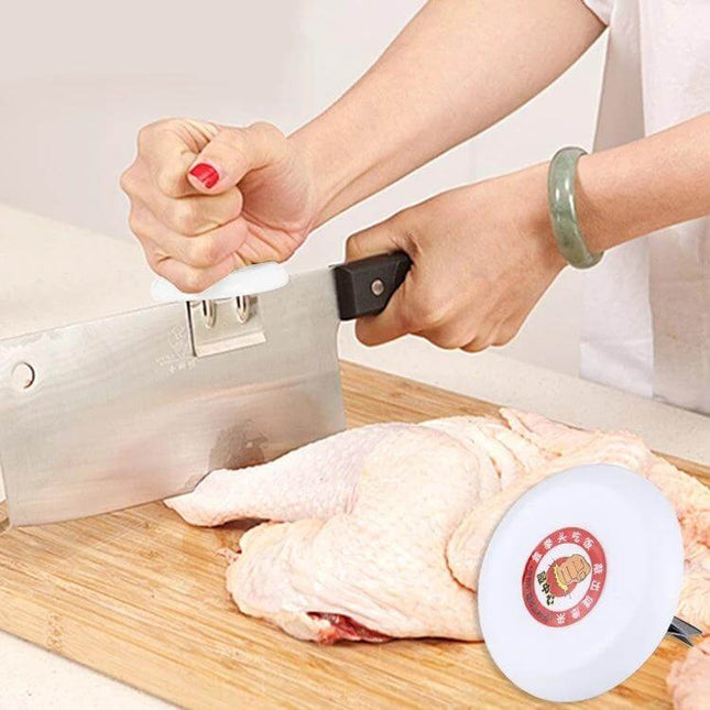 Creative MEIYA Cutting Booster Knife Cap For Safe Hard Food Cutting - hand guard on chicken, ABS cap with stainless plate for safe slicing