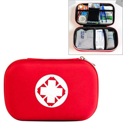 25 In 1 EVA Emergency Survival Kit For Car And Home Use - compact red waterproof nylon first aid pouch with organized interior