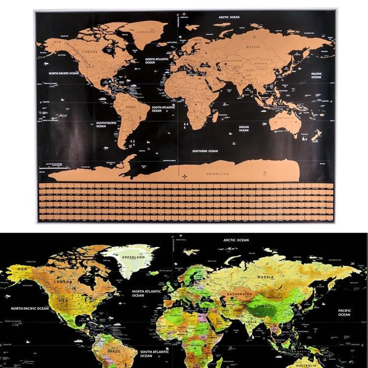 Interactive Scratch-Off World Map with National Flags - 82.6 x 59.5cm