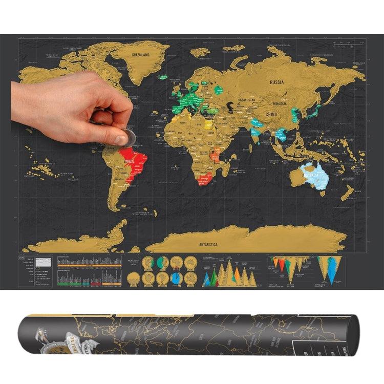 Mapa del mundo para raspar, material de oficina para enseñanza escolar, tamaño: 82,5 x 59,3 cm