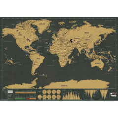 Interactive Scratch-off World Map for Education and Exploration, 82.5 x 59.3cm