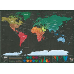 Interactive Scratch-off World Map for Education and Exploration, 82.5 x 59.3cm