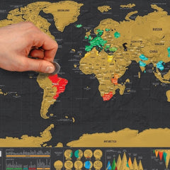 Interactive Scratch-off World Map for Education and Exploration, 82.5 x 59.3cm