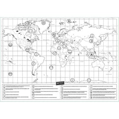 Mapa del mundo para raspar, material de oficina para enseñanza escolar, tamaño: 82,5 x 59,3 cm