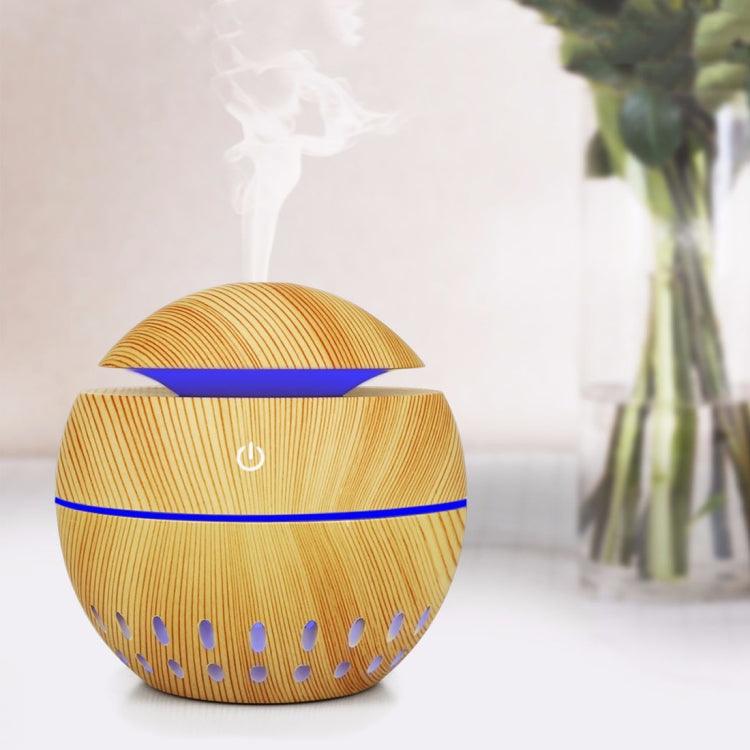 Sky Blue Wood Grain Aromatherapy Humidifier with Remote Control and Seven Color LED Light