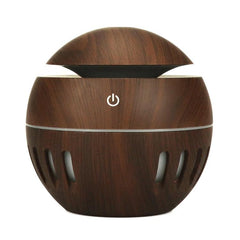 Sky Blue Wood Grain Aromatherapy Humidifier with Remote Control and Seven Color LED Light